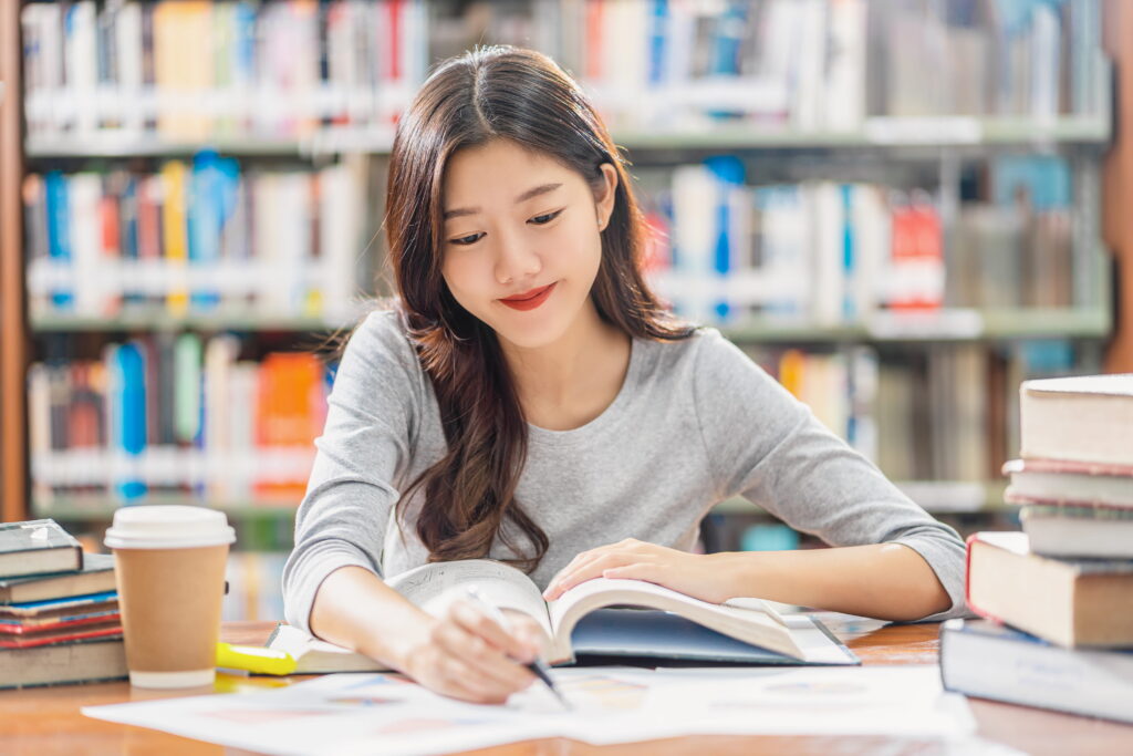 Teenager studying at a math tuition centre in Singapore